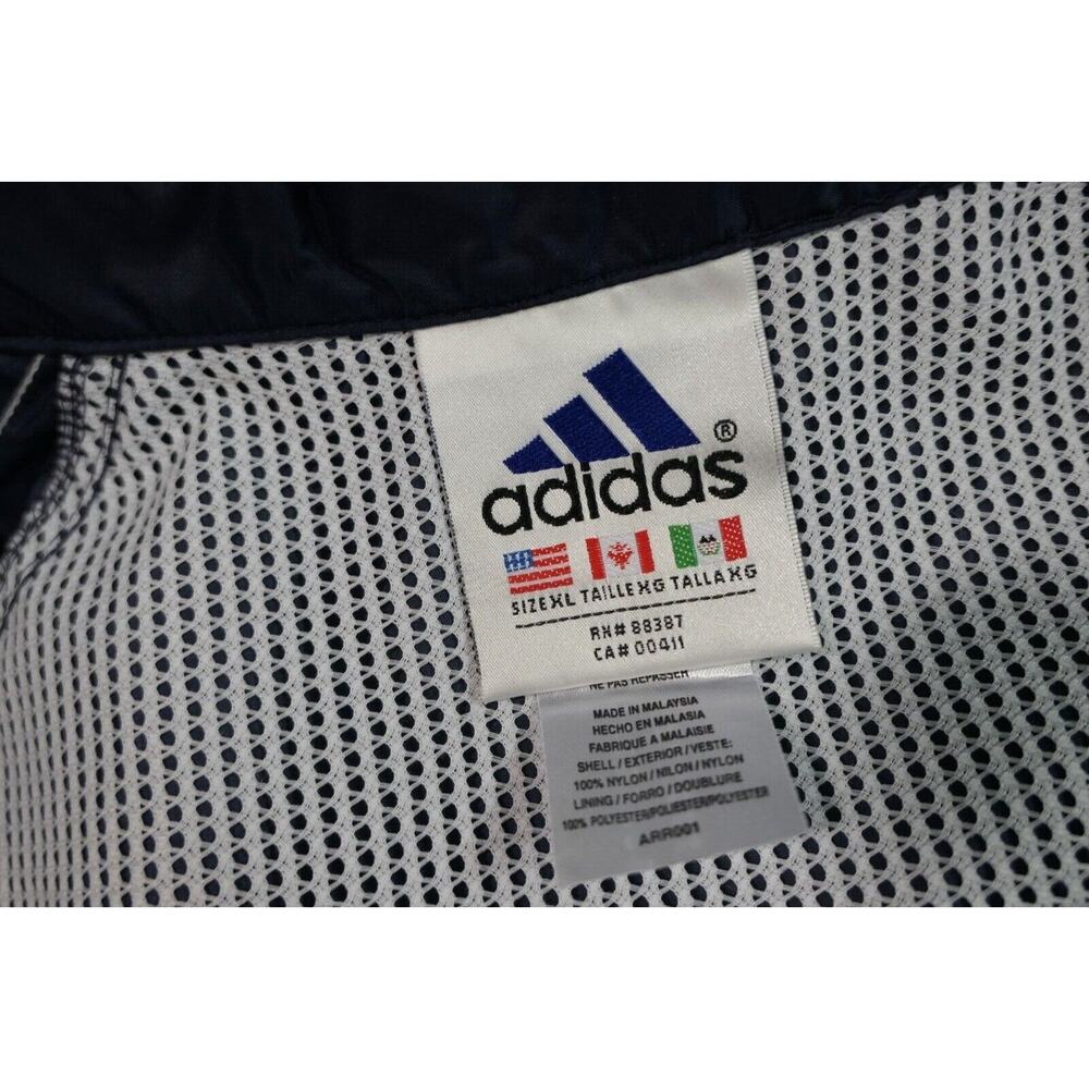 NWT Vintage 90s ADIDAS Jefferson Soccer Men's XL Nylon Full Zip Jacket w/ Hood - Picture 6 of 11